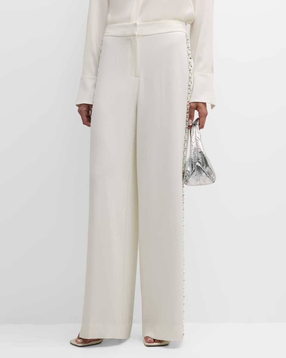 Rosie Crystal Straight-Leg Pants